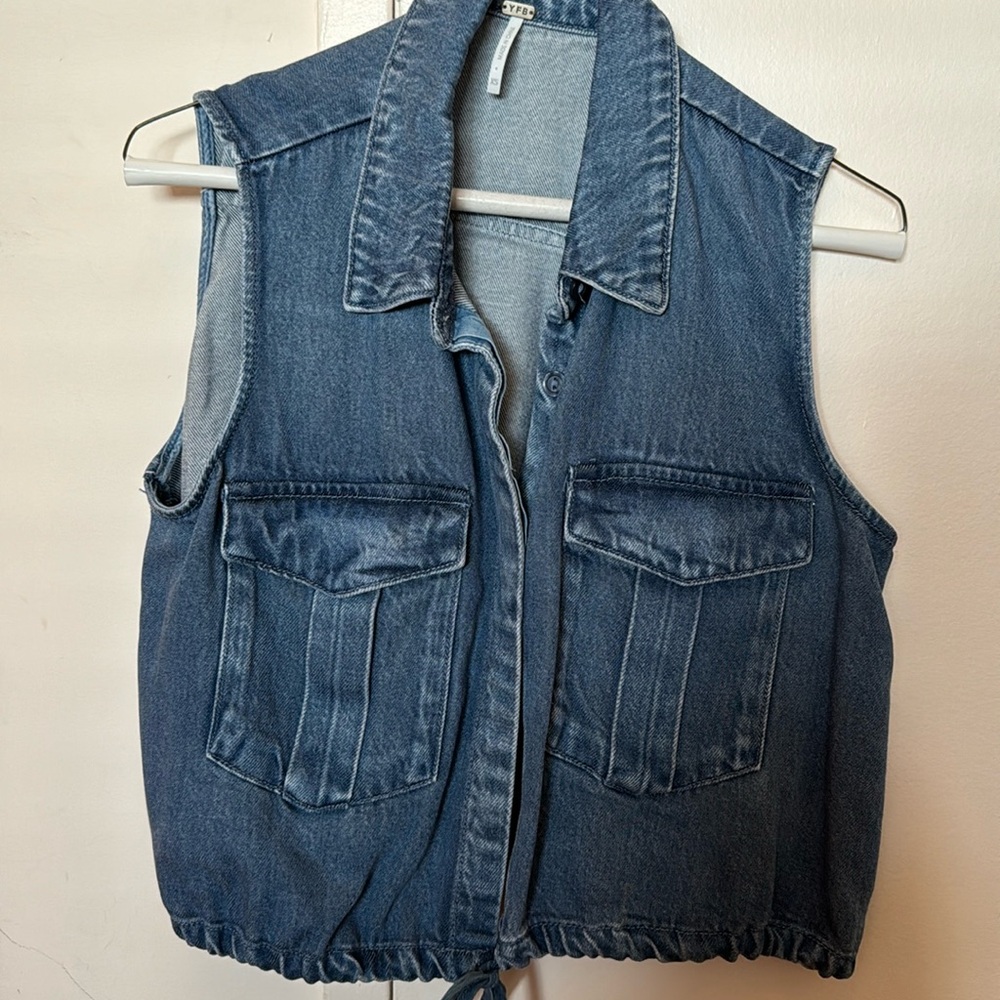 Never worn imitation denim vest